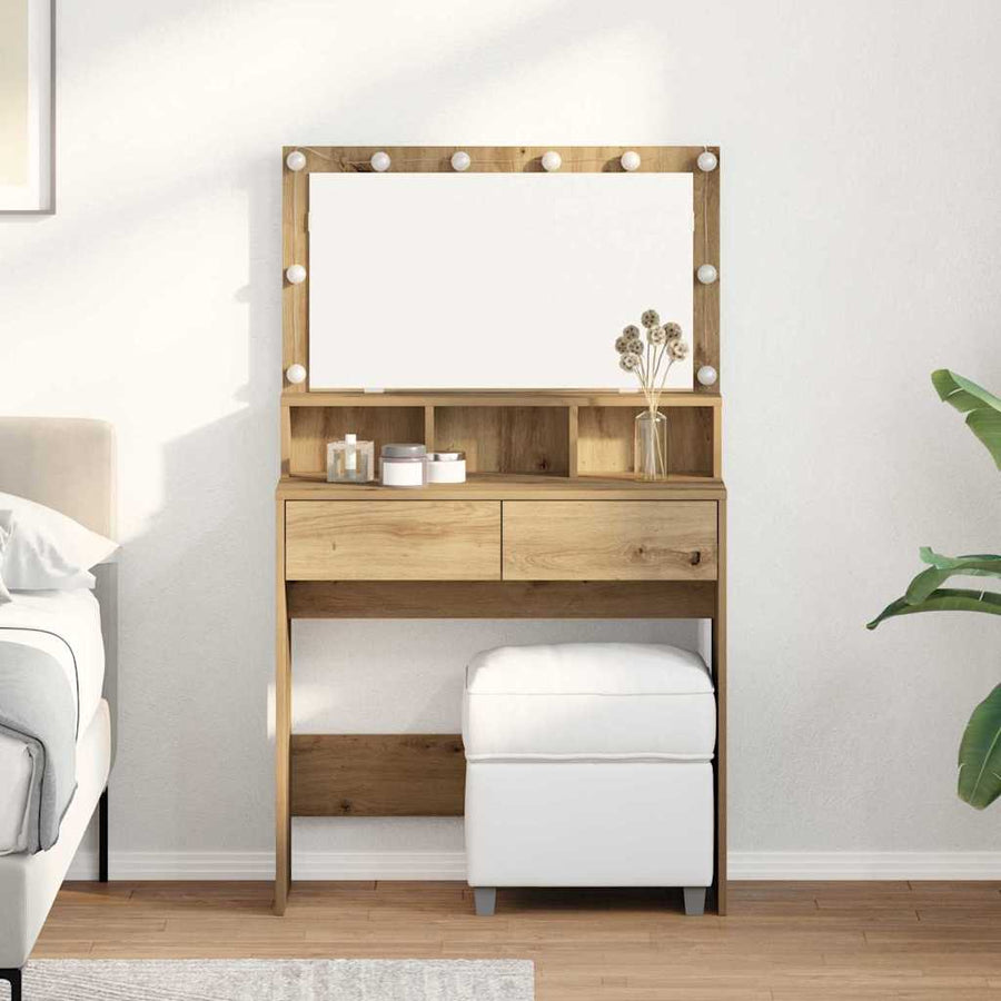 vidaXL Dressing Table Artisan Oak 80 x 41 x 134.5 cm Engineered Wood 1