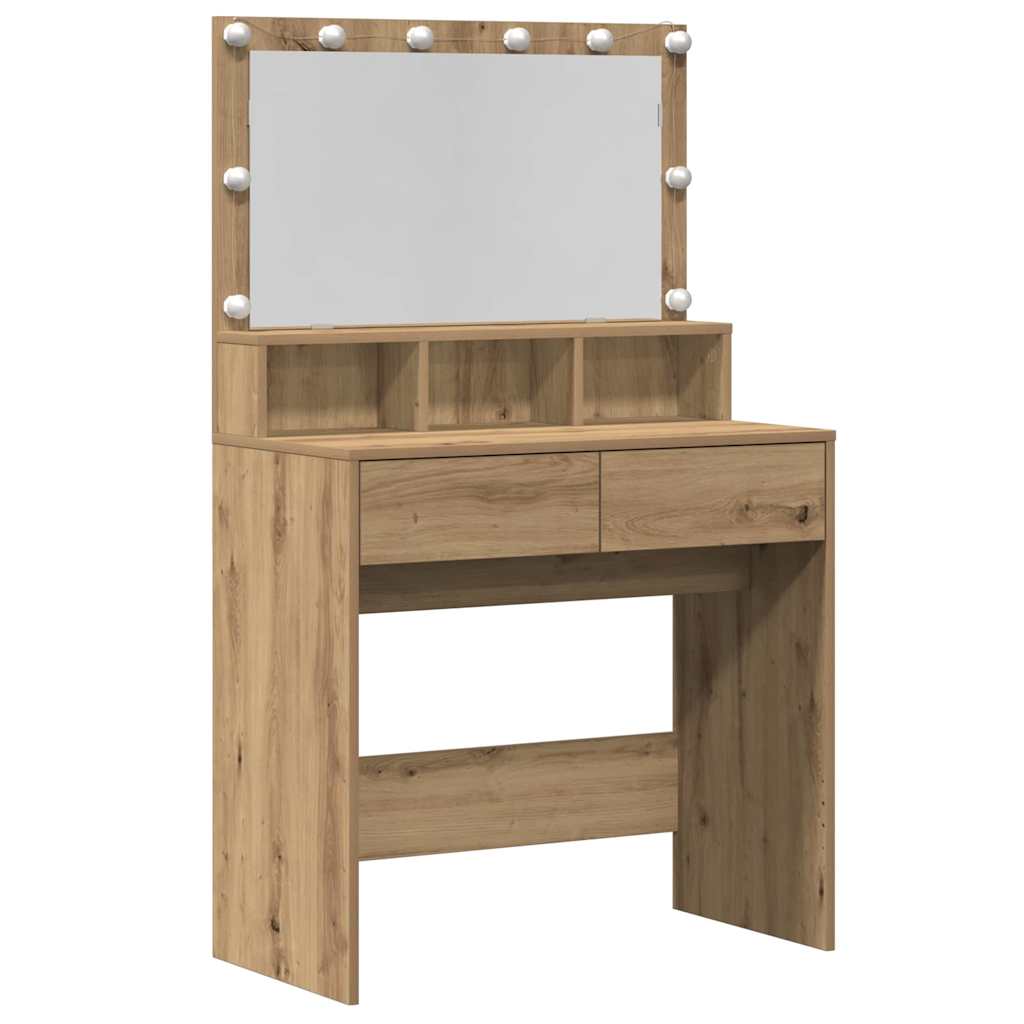 vidaXL Dressing Table Artisan Oak 80 x 41 x 134.5 cm Engineered Wood 2