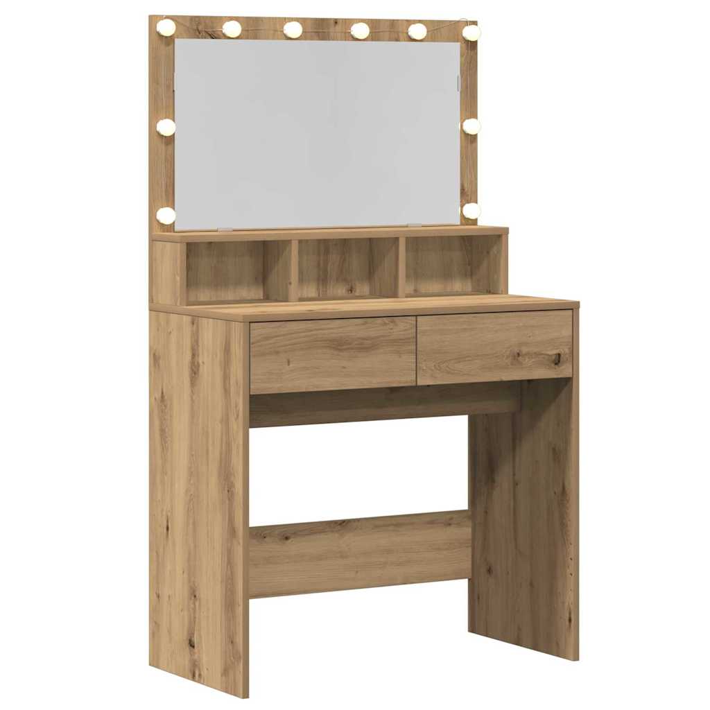 vidaXL Dressing Table Artisan Oak 80 x 41 x 134.5 cm Engineered Wood 5