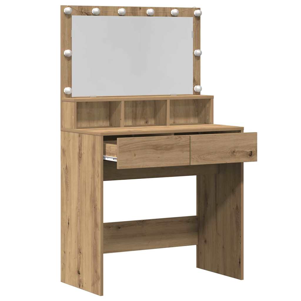 vidaXL Dressing Table Artisan Oak 80 x 41 x 134.5 cm Engineered Wood 6