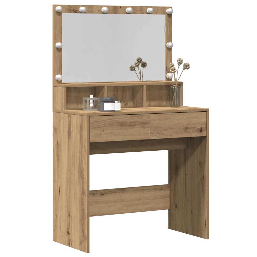 vidaXL Dressing Table Artisan Oak 80 x 41 x 134.5 cm Engineered Wood 3