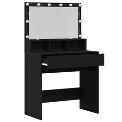 vidaXL Dressing Table Black Oak 80 x 41 x 134.5 cm Engineered Wood 6