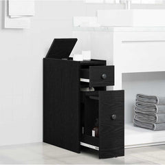 vidaXL Bathroom Cabinet 21.5 x 50 x 60 cm Engineered wood Black Oak 4
