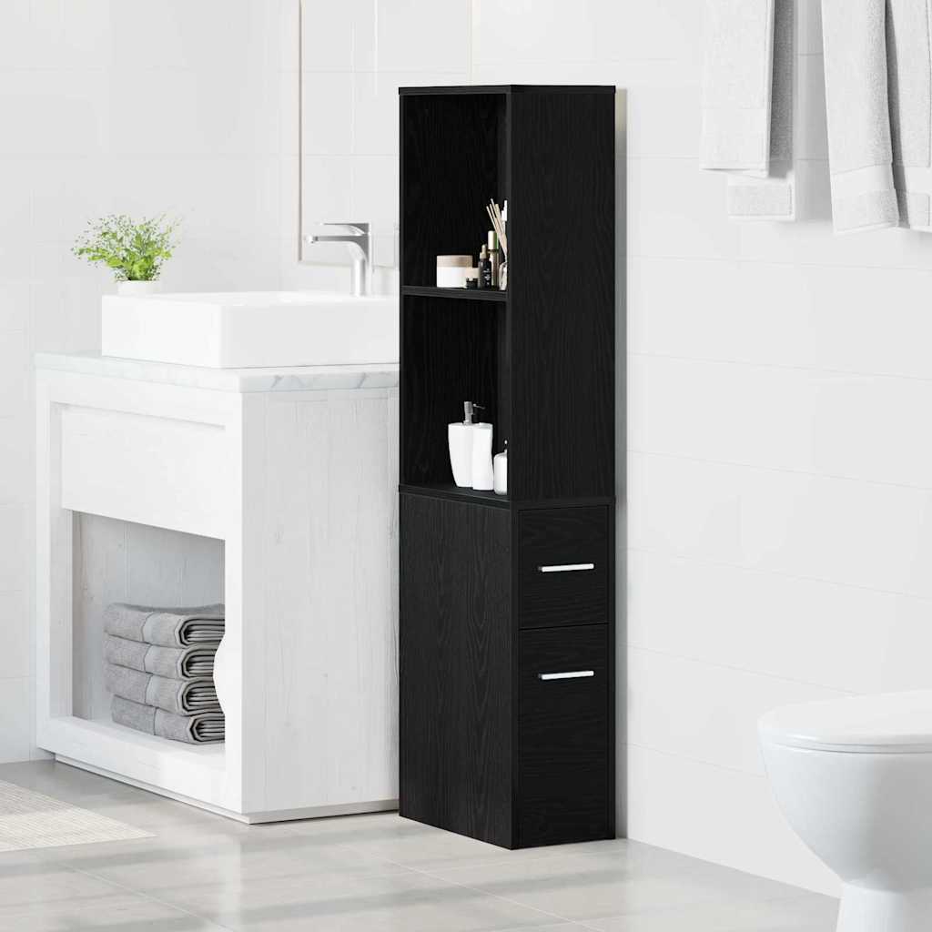 vidaXL Narrow Bathroom Cupboard with Wheels Engineered Wood