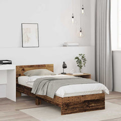 vidaXL Bed Frame with Headboard Old Wood 75 x 190 cm Engineered wood 3