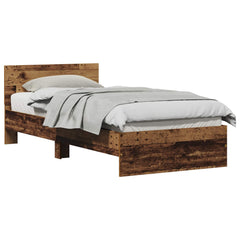 vidaXL Bed Frame with Headboard Old Wood 75 x 190 cm Engineered wood 2