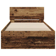 vidaXL Bed Frame with Headboard Old Wood 75 x 190 cm Engineered wood 5