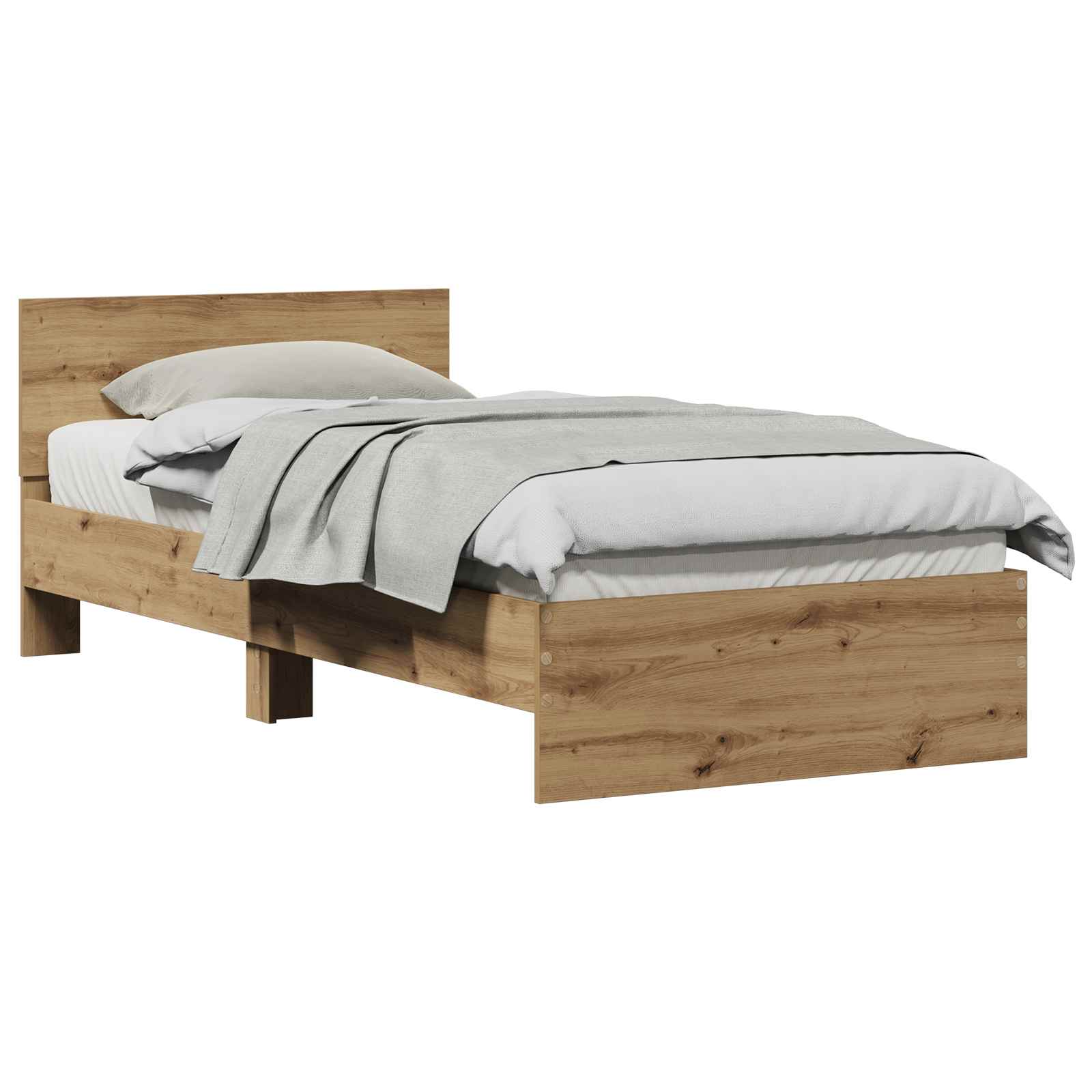 vidaXL Bed Frame with Headboard with Headboard Artisan Oak 75 x 190 cm 2