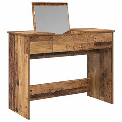 vidaXL Cosmetic Table with Drawer with Mirror Old Wood 100 x 45 x76 cm 5