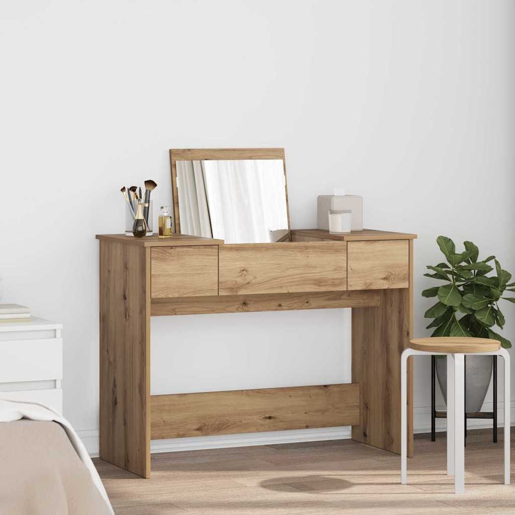 vidaXL Cosmetic Table Artisan Oak 100 x 45 x76 cm 1