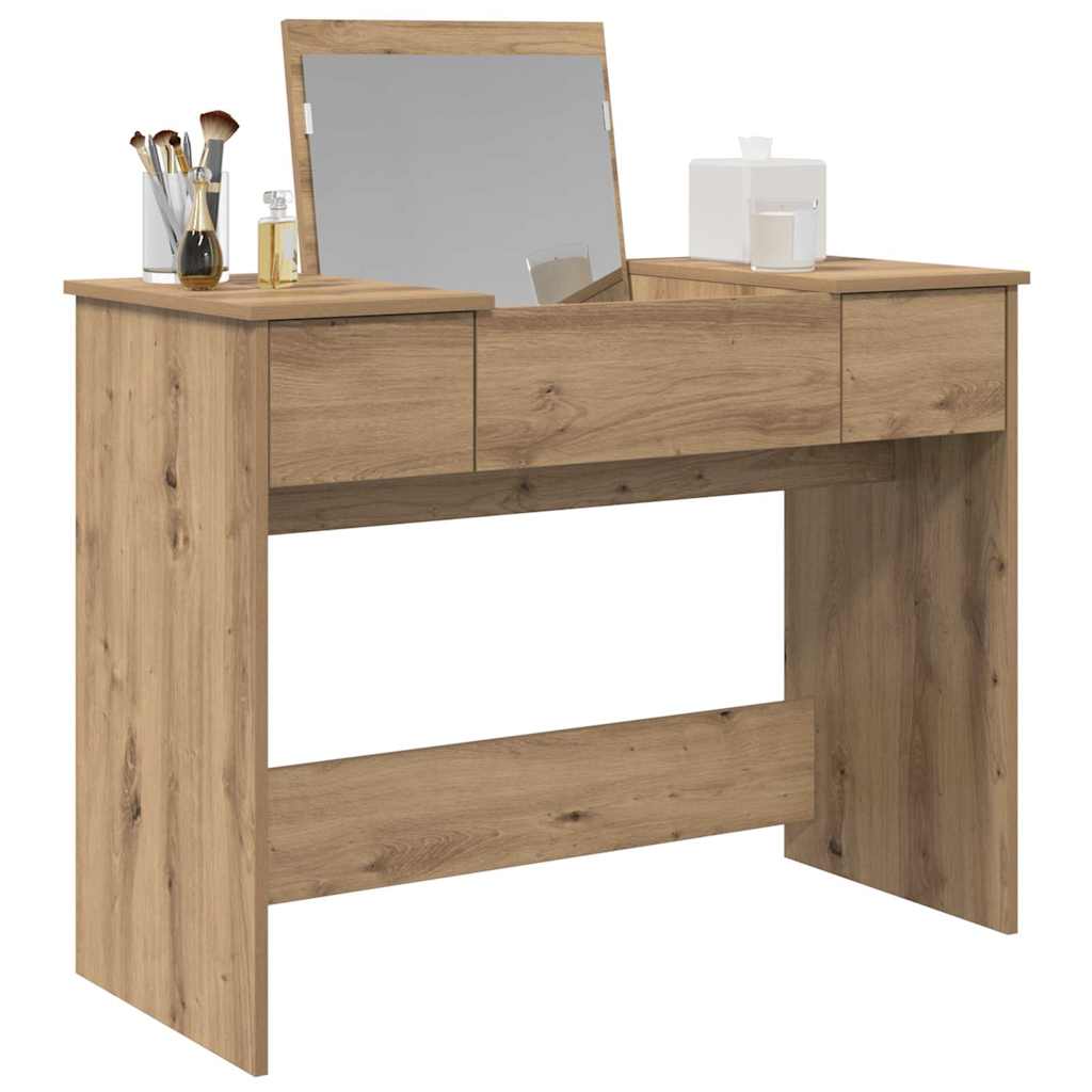 vidaXL Cosmetic Table Artisan Oak 100 x 45 x76 cm 3