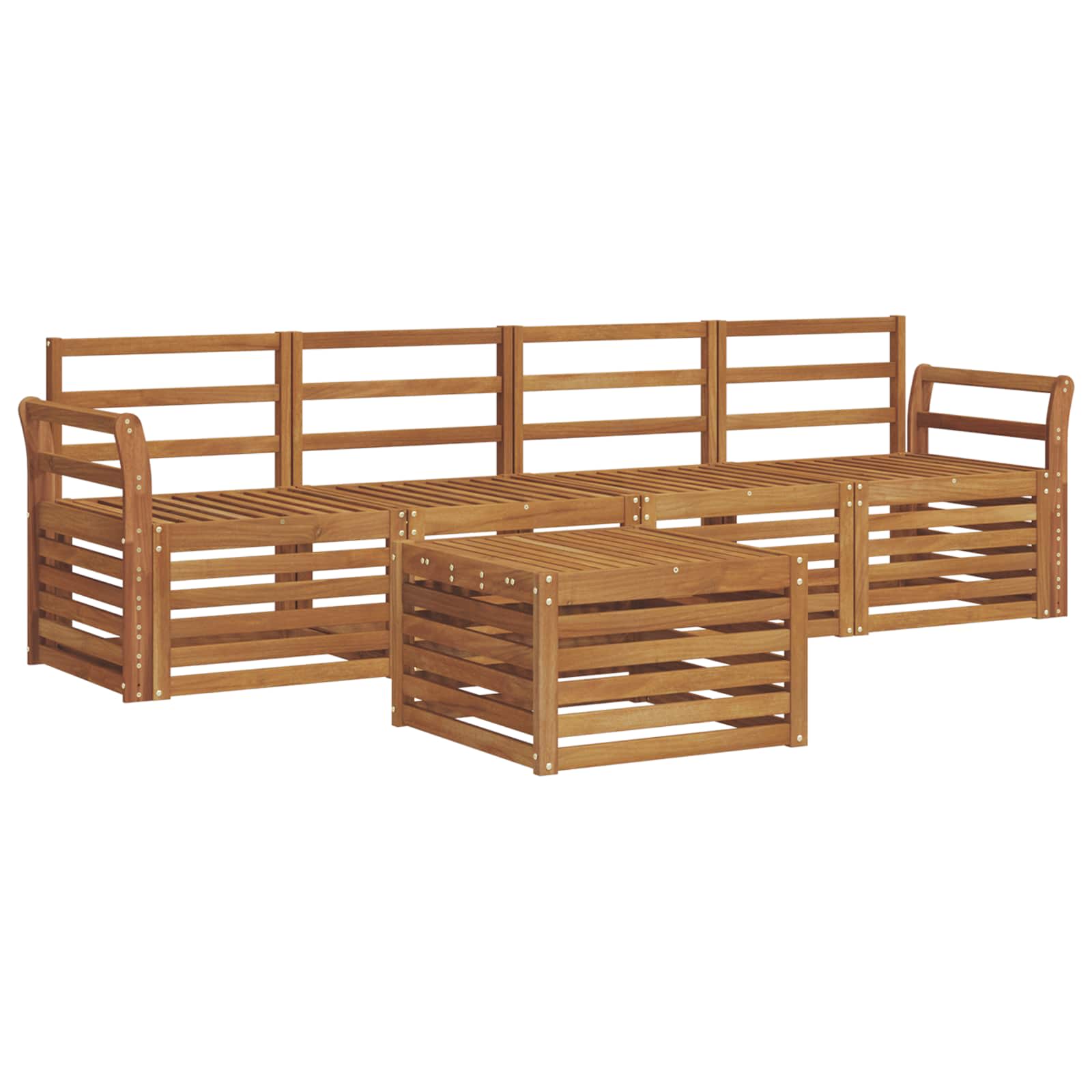 vidaXL Sofa Sets Natural Solid Acacia Wood 2