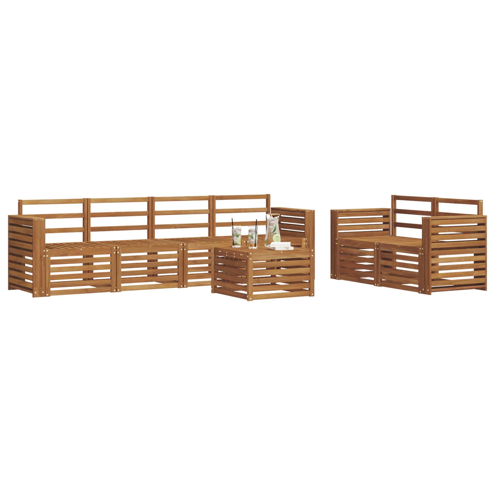 vidaXL Sofa Sets Solid Acacia Wood 3