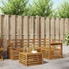 Outdoor Sofa Set 5 pcs Polyester Natural Open frame