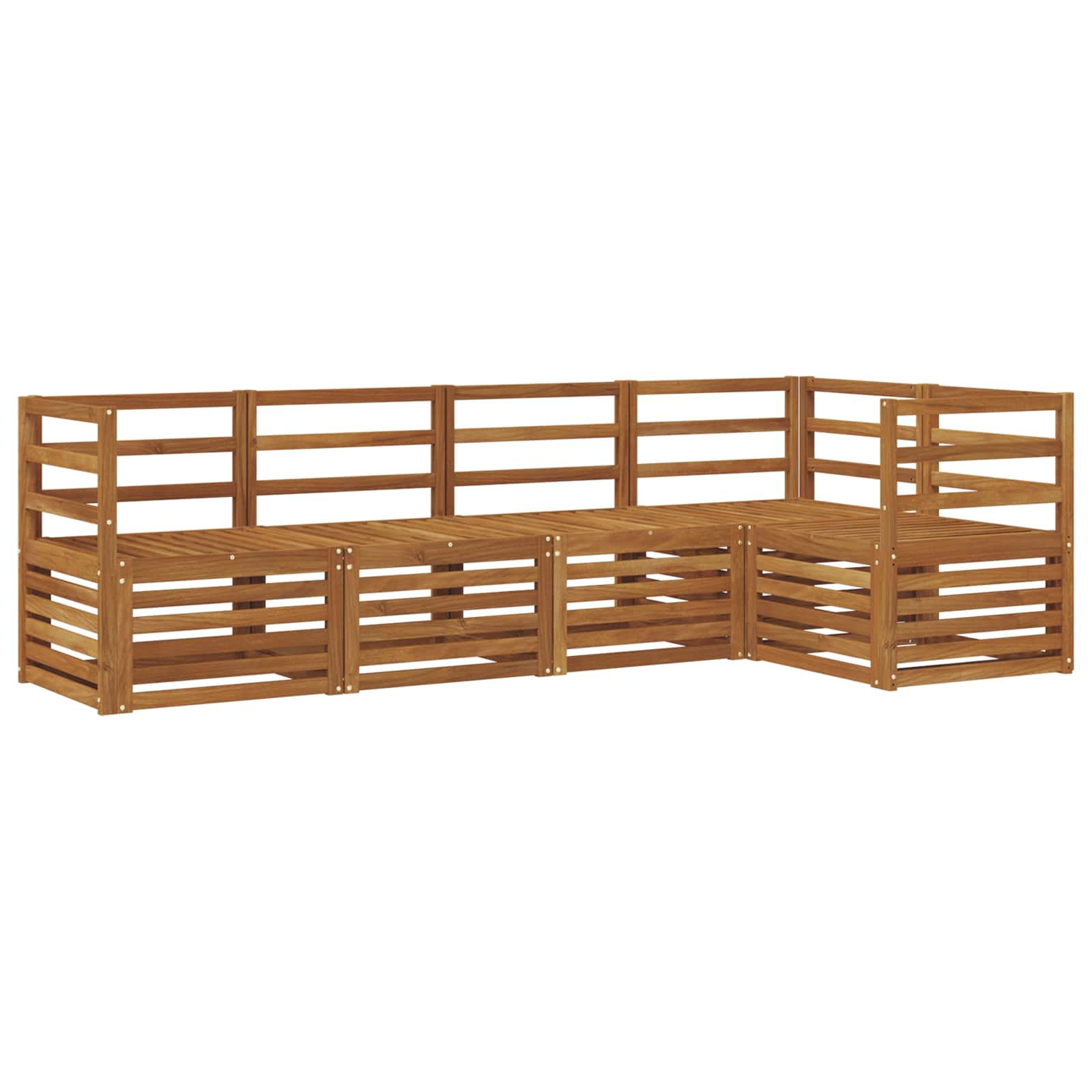 vidaXL Sectional Sofa Set 5 pcs Natural Solid Acacia Wood 2