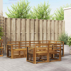 vidaXL Outdoor Sofa Set 7 pcs Polyester Natural