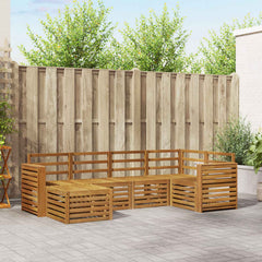 Outdoor Sofa Set 6 pcs Polyester Natural Wide flat