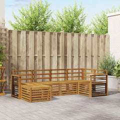 Outdoor Sofa Set 6 pcs Polyester Natural Straight