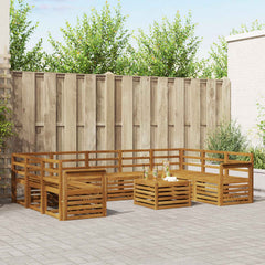 Outdoor Sofa Set 10 pcs Natural Open frame