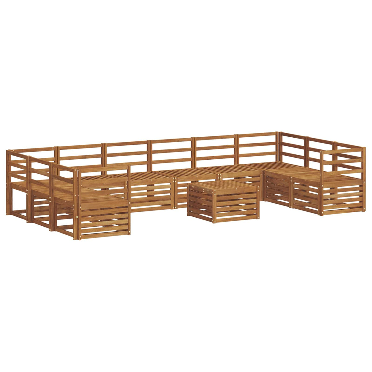 vidaXL Outdoor Sofa Set 11 pcs Natural Solid Acacia Wood 2