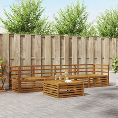 Outdoor Sofa Set 5 pcs 4-Seaters Natural Solid Acacia Wood Horizontal slats