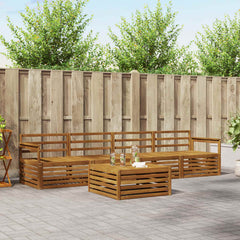 Outdoor Sofa Set 5 pcs 4-Seaters Natural Solid Acacia Wood Open frame