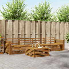 Outdoor Sofa Set 5 pcs 4-Seaters Natural Solid Acacia Wood Wide flat