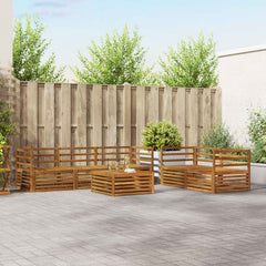 Outdoor Sofa Set 6 pcs 5-Seaters Solid Acacia Wood Natural Horizontal slats