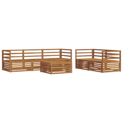 Outdoor Sofa Set 6 pcs 5-Seaters Solid Acacia Wood Natural Horizontal slats