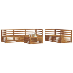 Outdoor Sofa Set 6 pcs 5-Seaters Solid Acacia Wood Natural Horizontal slats