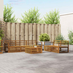 Outdoor Sofa Set 6 pcs 5-Seaters Solid Acacia Wood Natural Straight