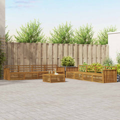 Outdoor Sofa Set 9 pcs 8-Seaters Natural Solid Acacia Wood Track
