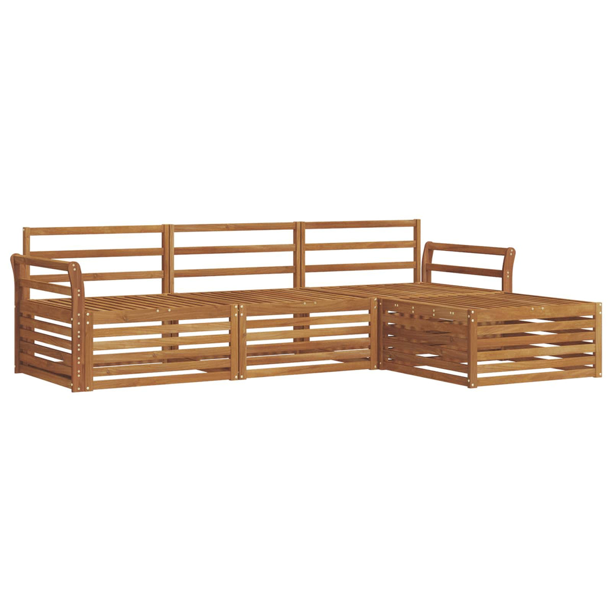 vidaXL Outdoor Sofa Set Natural 254 x 162.5 x 73 cm Solid Acacia Wood 2