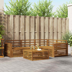 Outdoor Sofa Set 5 pcs Natural Solid Acacia Wood Wide flat