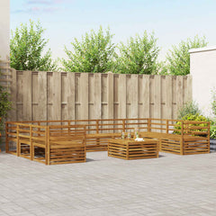vidaXL Outdoor Sofa Set 10 pcs Natural Solid Acacia Wood 1