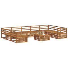 vidaXL Outdoor Sofa Set 10 pcs Natural Solid Acacia Wood 3