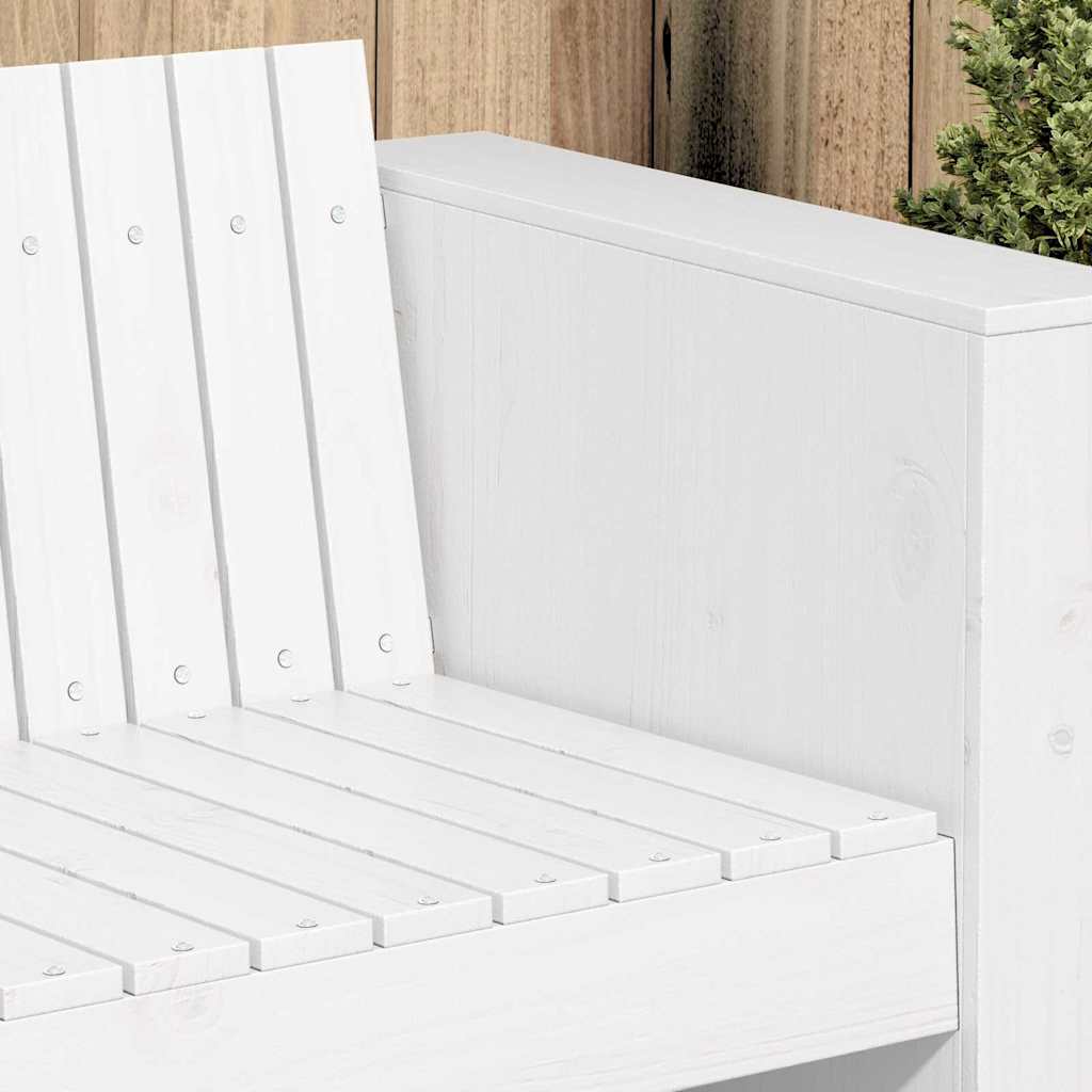 vidaXL Garden Sofa White 134 x 60 x 62 cm Solid Pine Wood 3