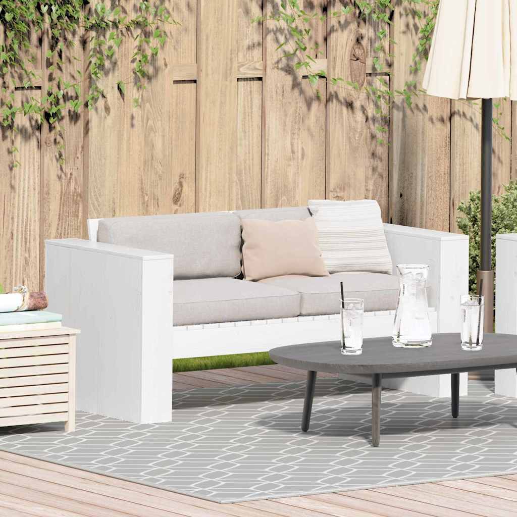 vidaXL Garden Sofa White 134 x 60 x 62 cm Solid Pine Wood 1