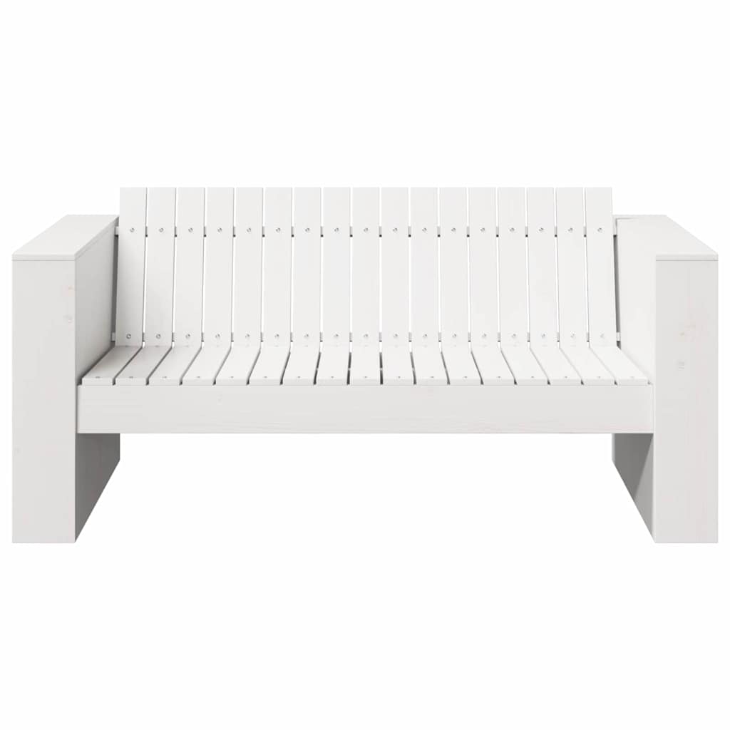 vidaXL Garden Sofa White 134 x 60 x 62 cm Solid Pine Wood 4