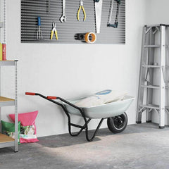 Wheelbarrow Silver and Black 100 L 150 kg Galvanized Steel Single wheel/shallow tub