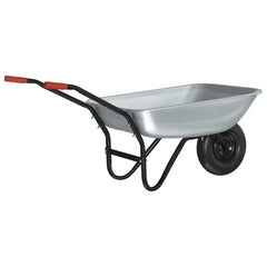 vidaXL Wheelbarrow Silver and Black 80 L 120 kg Galvanized Steel 2