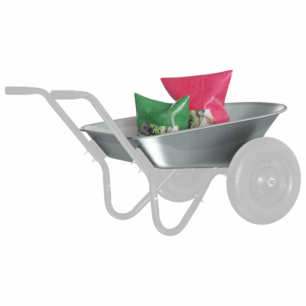 vidaXL Wheelbarrow Tray Replacement Silver 90 x 63 x 28 cm 3