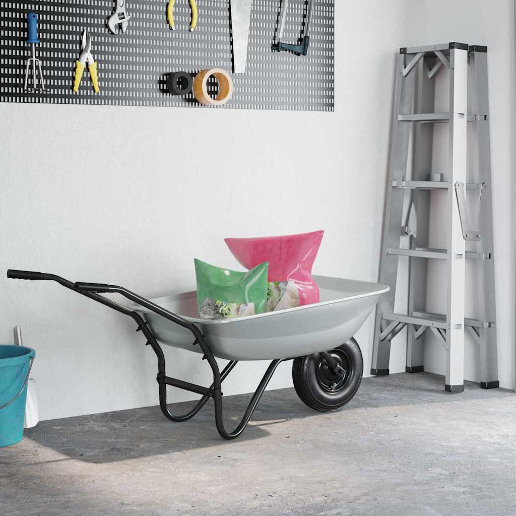 vidaXL Wheelbarrow Tray Replacement Silver 80 x 60 x 25 cm 4