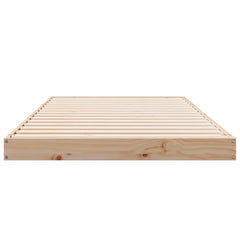 vidaXL Floor Bed Frame Natural 90 x 220 cm Solid Pine Wood 5