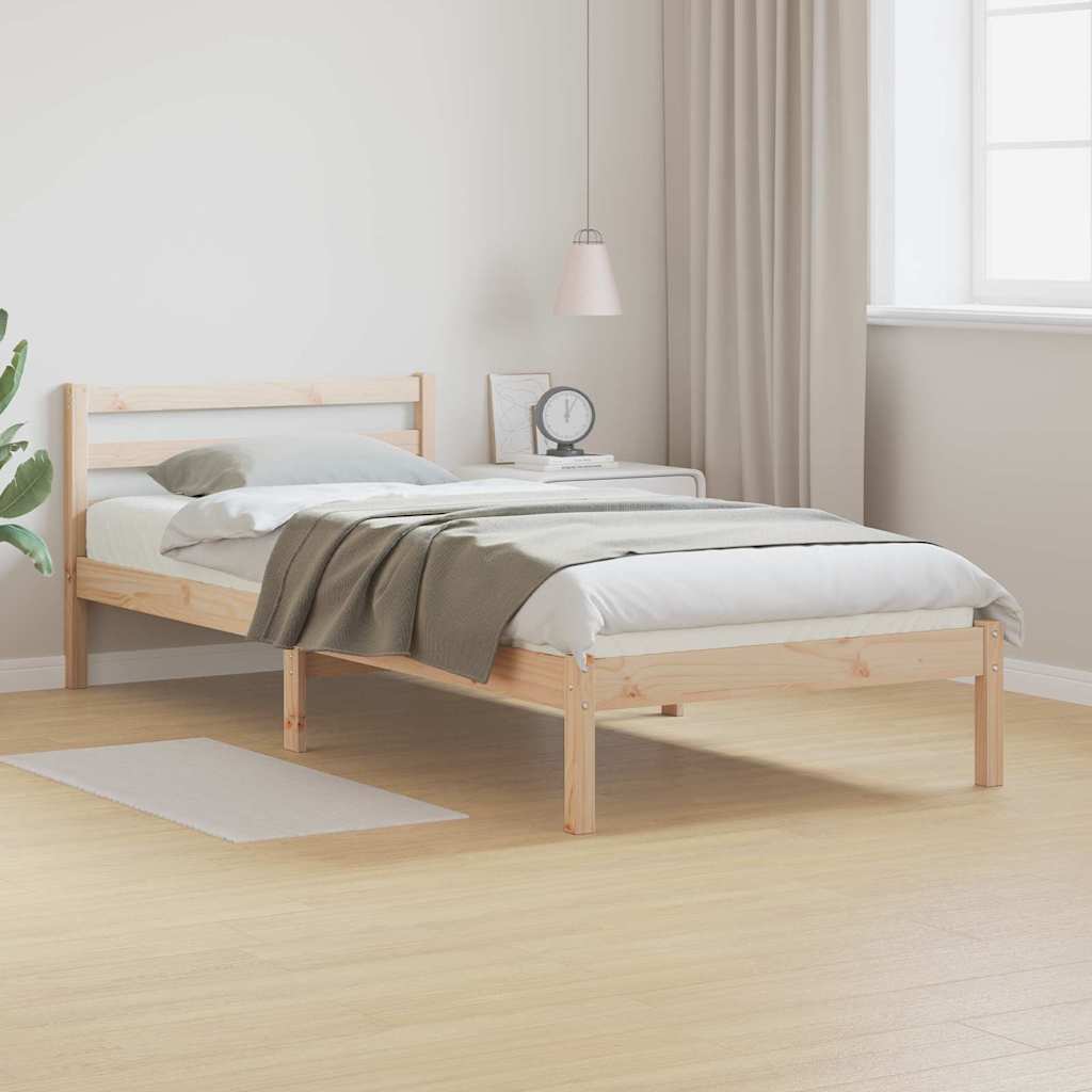 vidaXL Bed Frame Brown 215.5 x 95.5 x 69.5 cm Solid Pine Wood 1