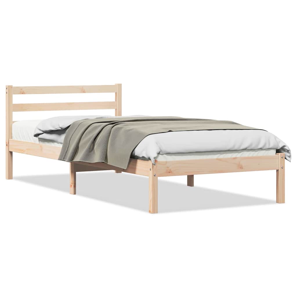 vidaXL Bed Frame Brown 225.5 x 85.5 x 69.5 cm Solid Pine Wood 3