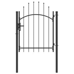 Garden Gate WOERDEN Lockable Steel Grey 1.5 m