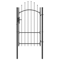 Garden Gate WOERDEN Lockable Steel Grey 1.7 m