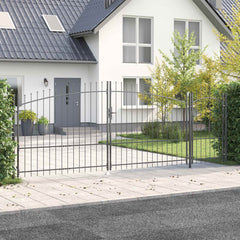 Garden Gate "Woerden" Steel 1x4 m Grey 500 cm 175 cm