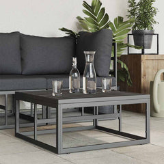 2 pcs Outdoor Furniture Metal Black and Anthracite Table